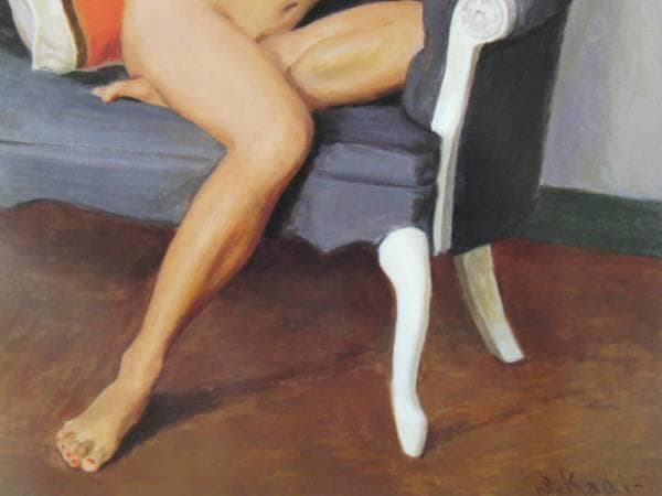 梶 進 「カウチソファ」、限定画集より、藤島 武二、新品額装付