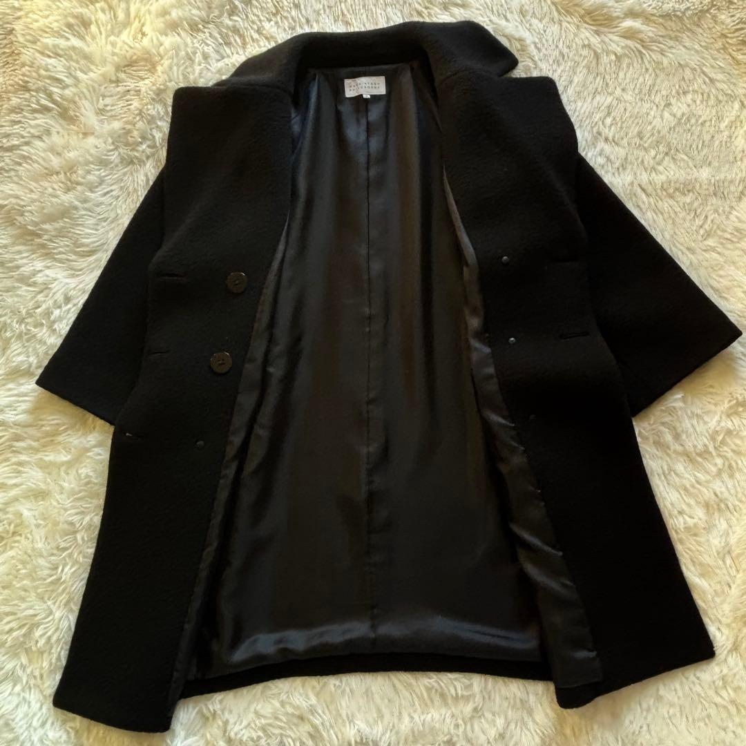 美品★マッキントッシュフィロソフィー　チェスターコート　刻印入りボタン　黒　M