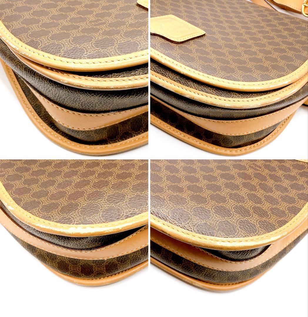 CELINE✨セリーヌ　ショルダーバッグ　マカダム　総柄　ヴィンテージ　ブラウン