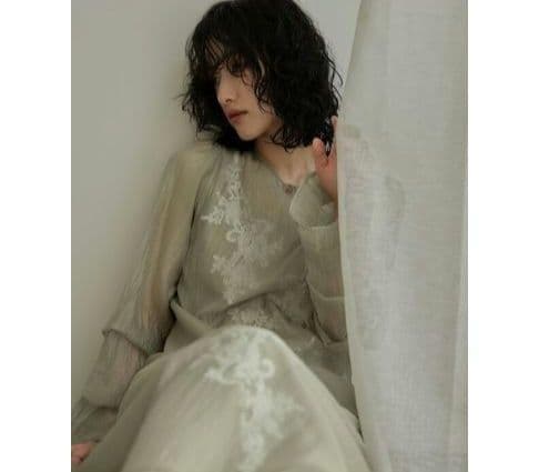 訳あり niana ニアナ ドリードール シアーAラインワンピース M 結婚式