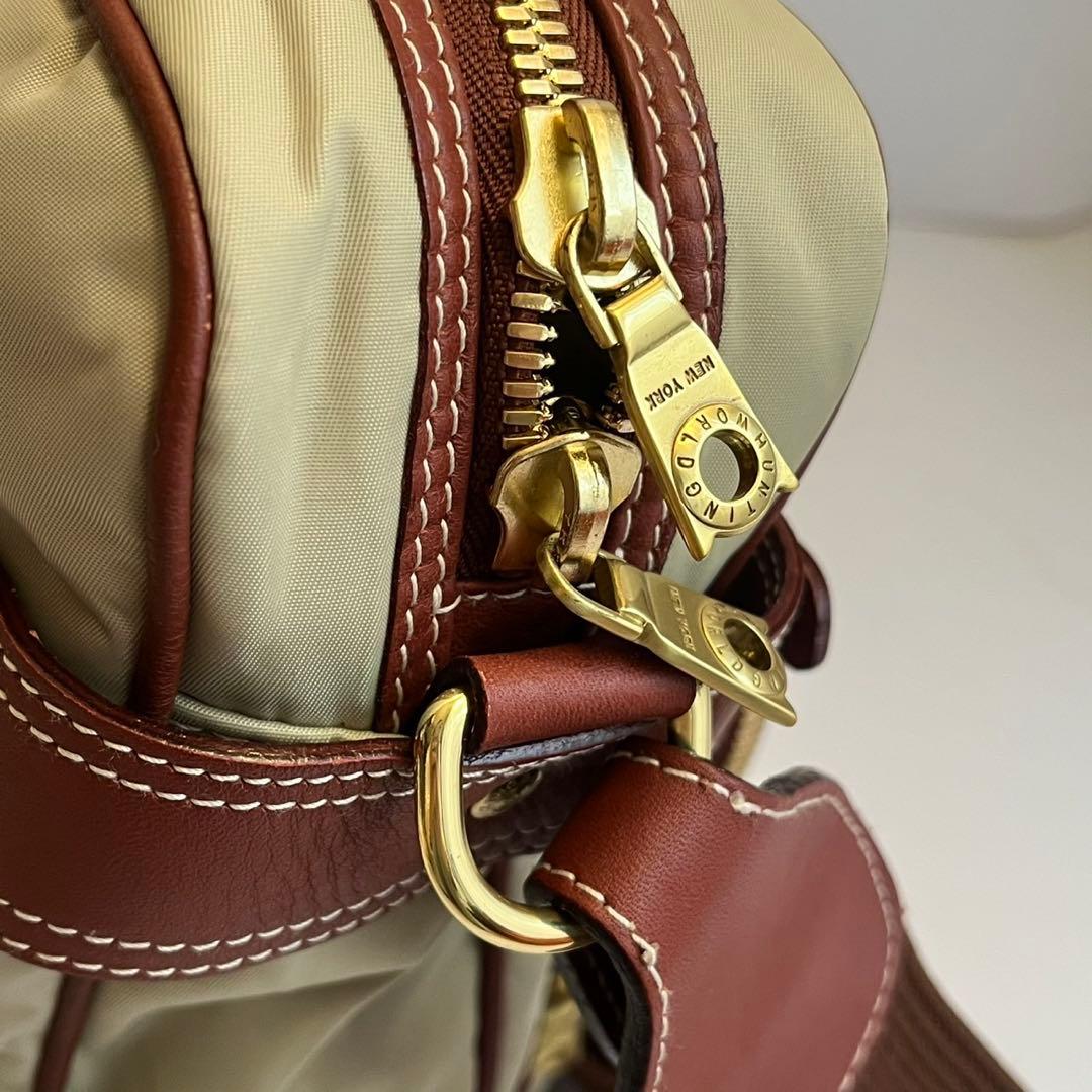 ✨未使用級✨　HUNTING WORLD ビジネスバッグ　レザー　ベージュ系
