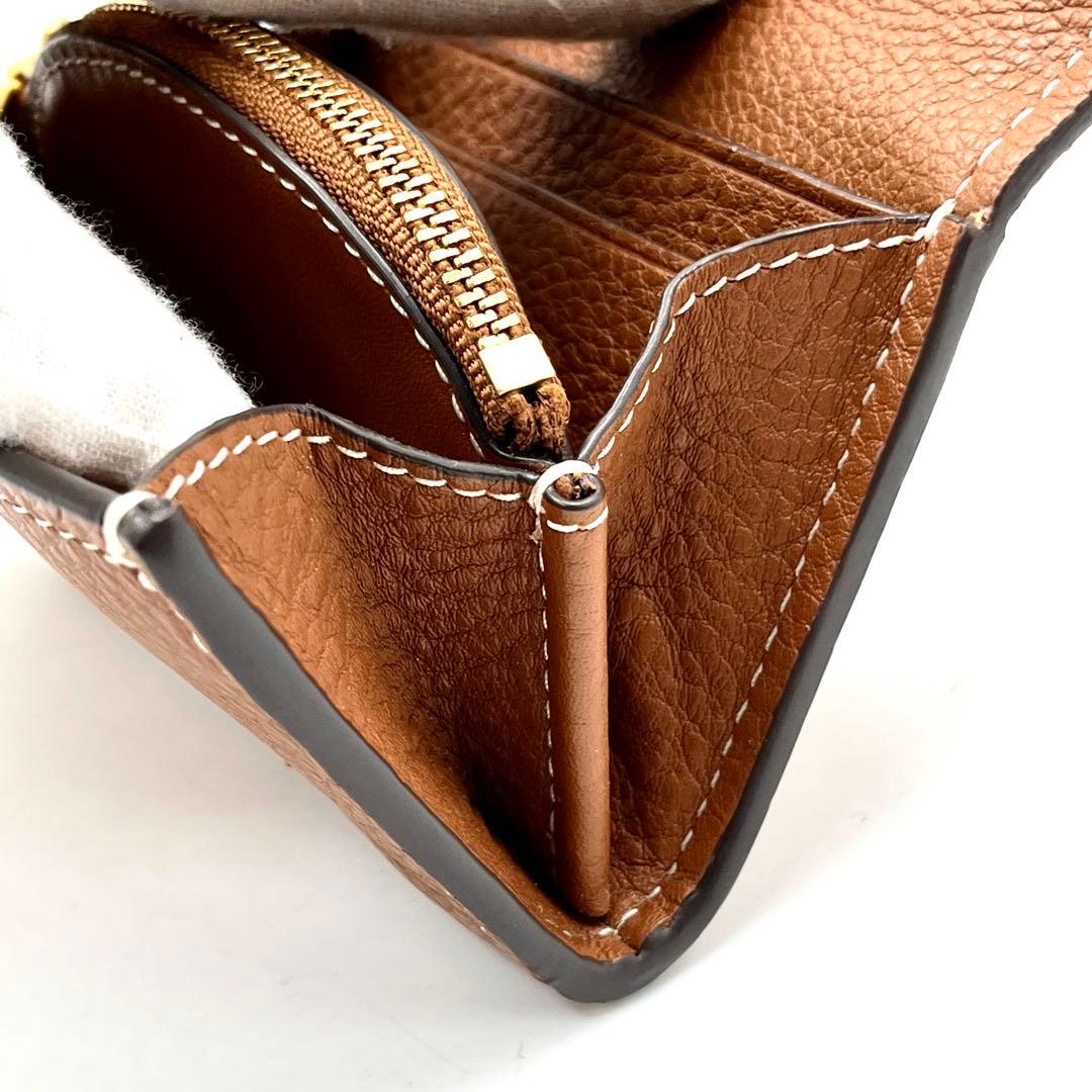 完売品・未使用保管品 トリーバーチ エレノア 折り財布 ケース レザー 茶