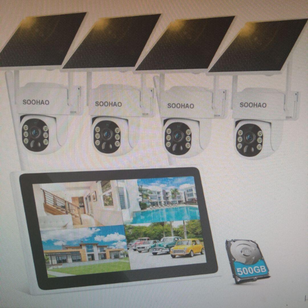 SOOHAO ワイヤレス防犯カメラ ４台セット 500GB　W400-BS-4