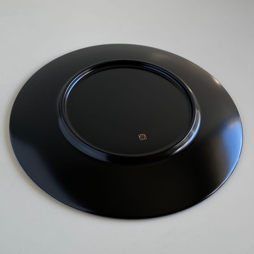 新品未使用品 山田平安堂 プレート大 2枚セット 海龍 飾皿 漆器