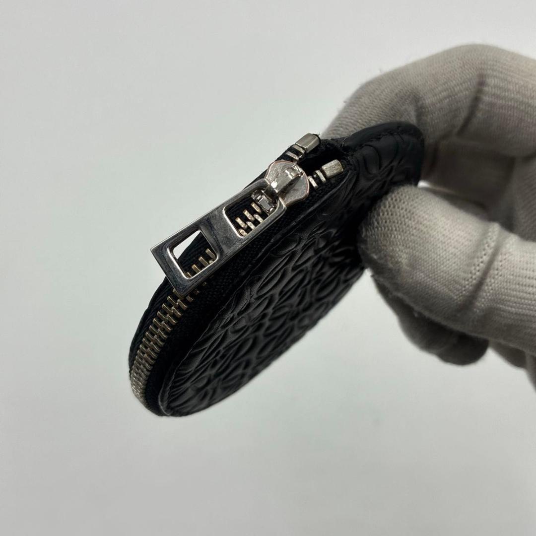 美品 LOEWE ケース クッキー リピートアナグラム レザー ブラック