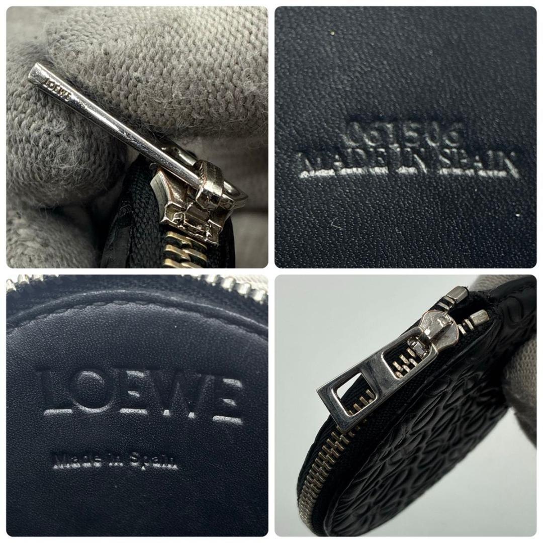 美品 LOEWE ケース クッキー リピートアナグラム レザー ブラック