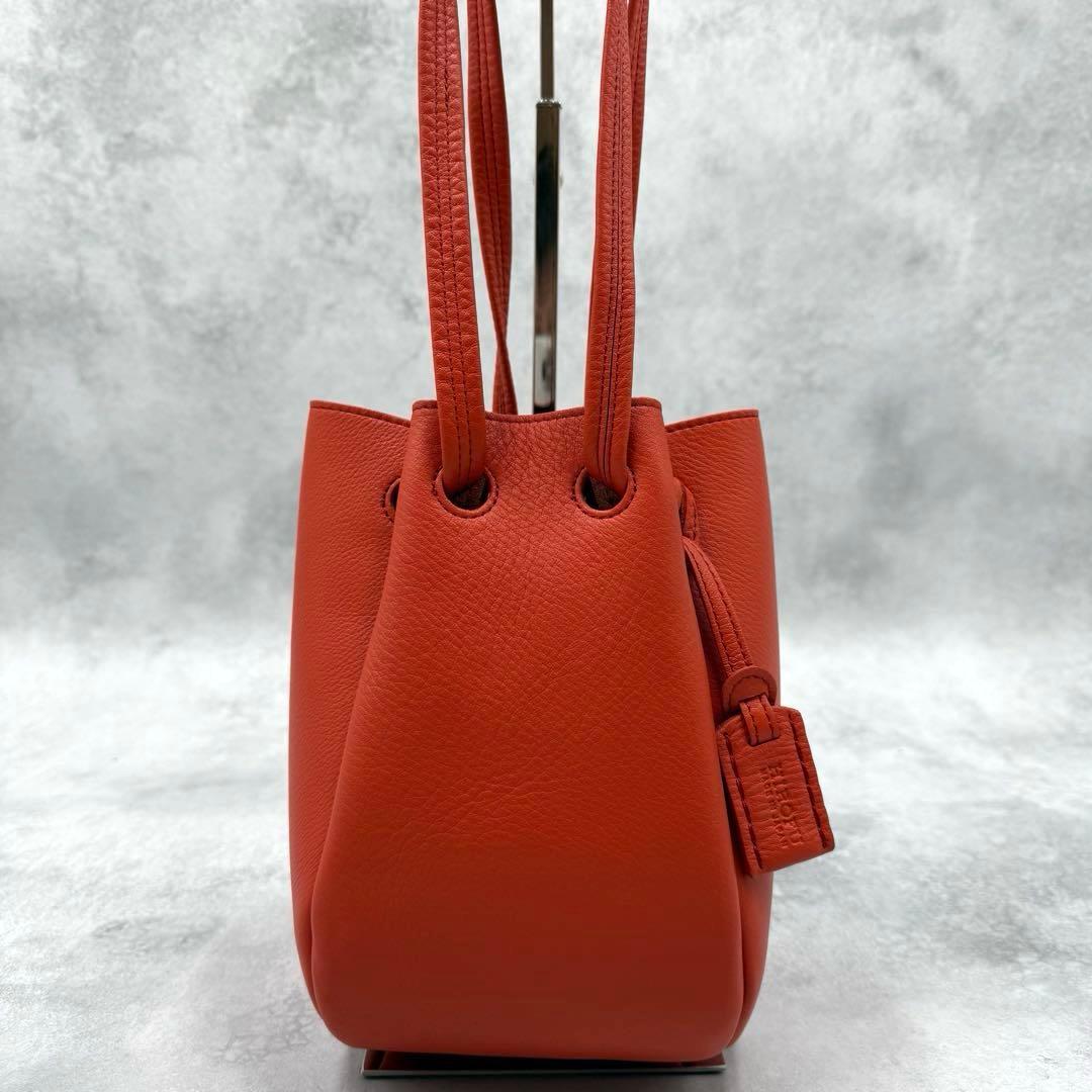 未使用級✨HIROFU ロシェ レザー ショルダーバッグS オレンジ