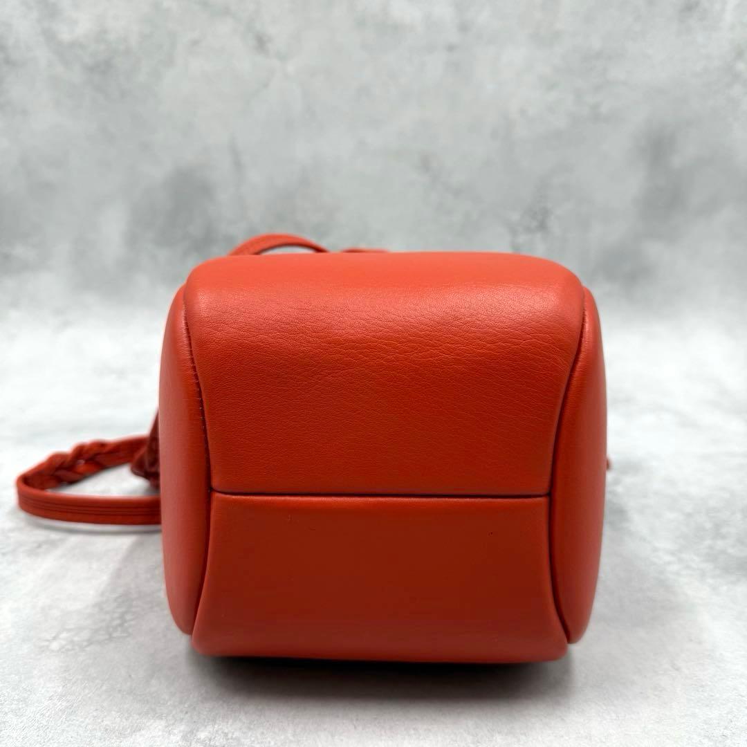 未使用級✨HIROFU ロシェ レザー ショルダーバッグS オレンジ