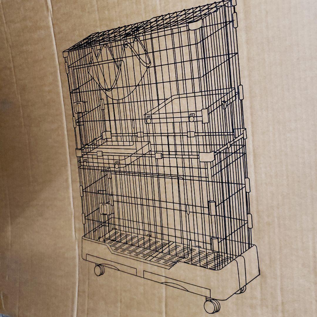 PETTOM 猫ケージ キャットケージ 幅82cm 三段 82*57*179CM