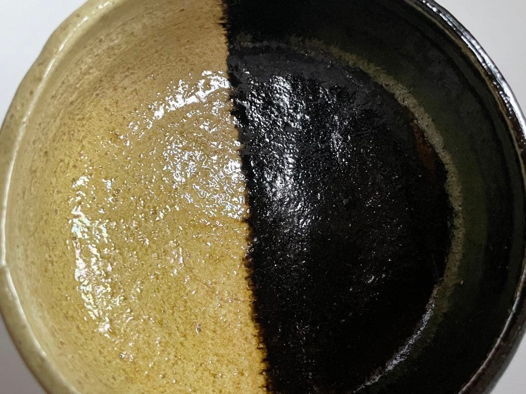 陶芸家　楽吉左衛門　楽了入？　掛分　茶碗　楽焼　箱書なし　茶道具