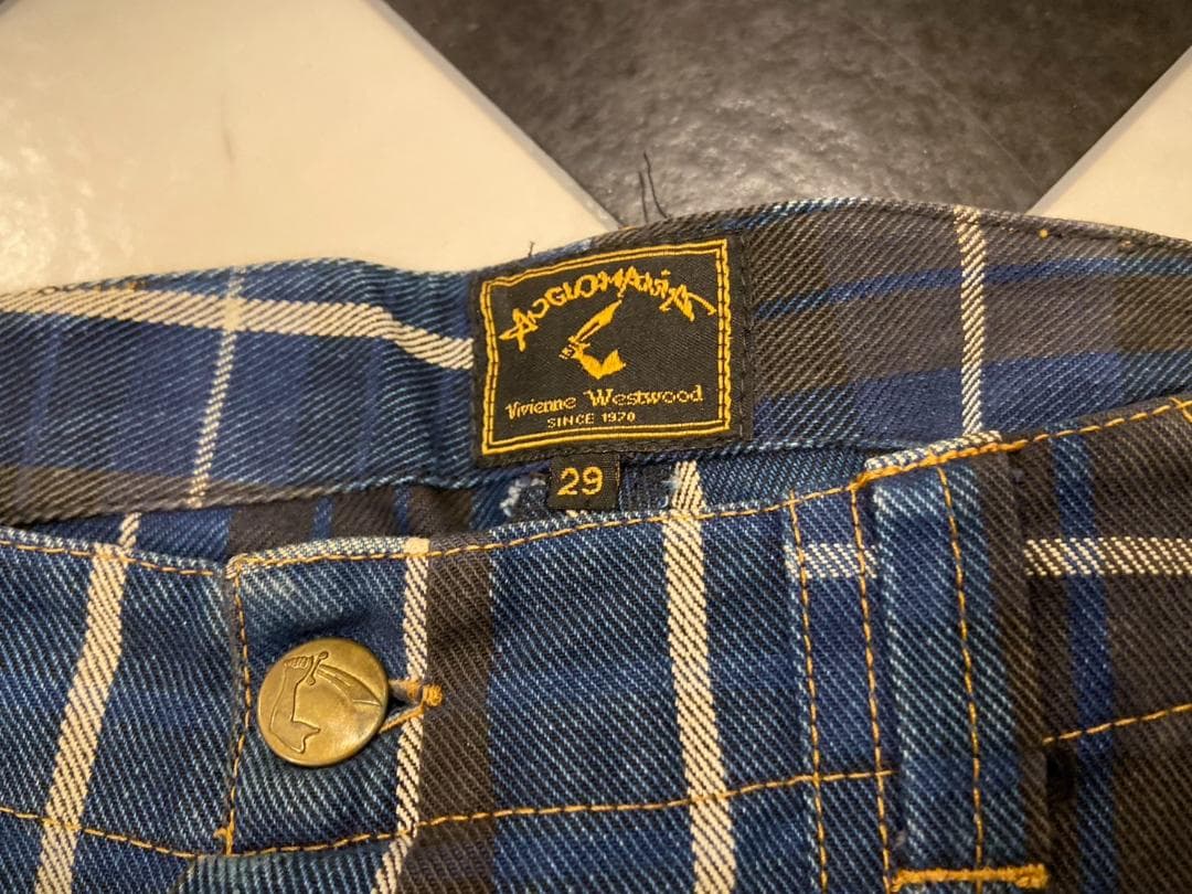 ◇ヴィヴィアンウエストウッド アングロマニア チェック ボンテージパンツ ブルー