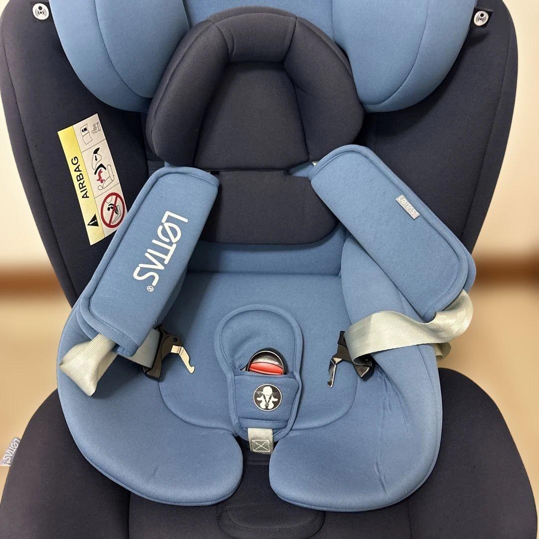 LETTAS(レッタス) チャイルドシート ブルー　ネイビー　回転式