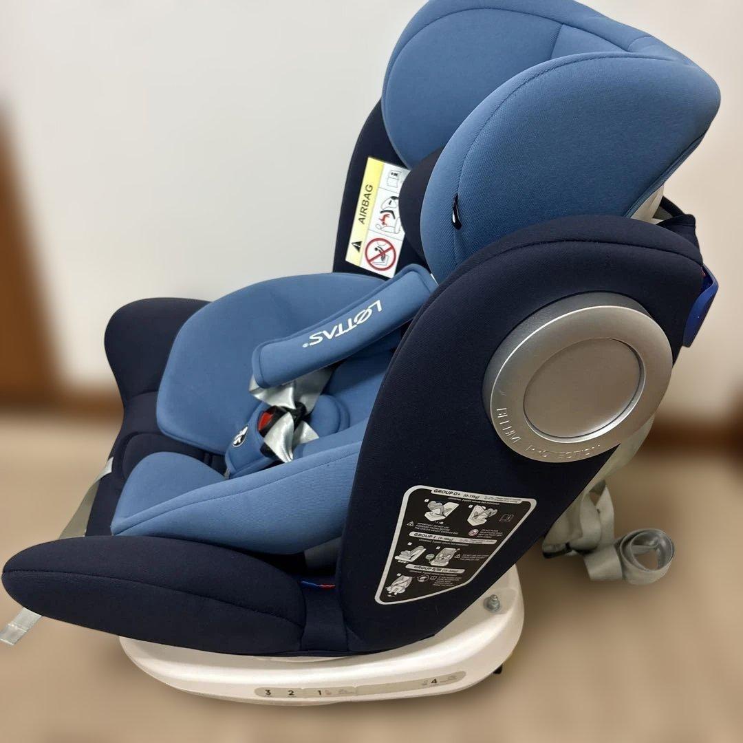 LETTAS(レッタス) チャイルドシート ブルー　ネイビー　回転式