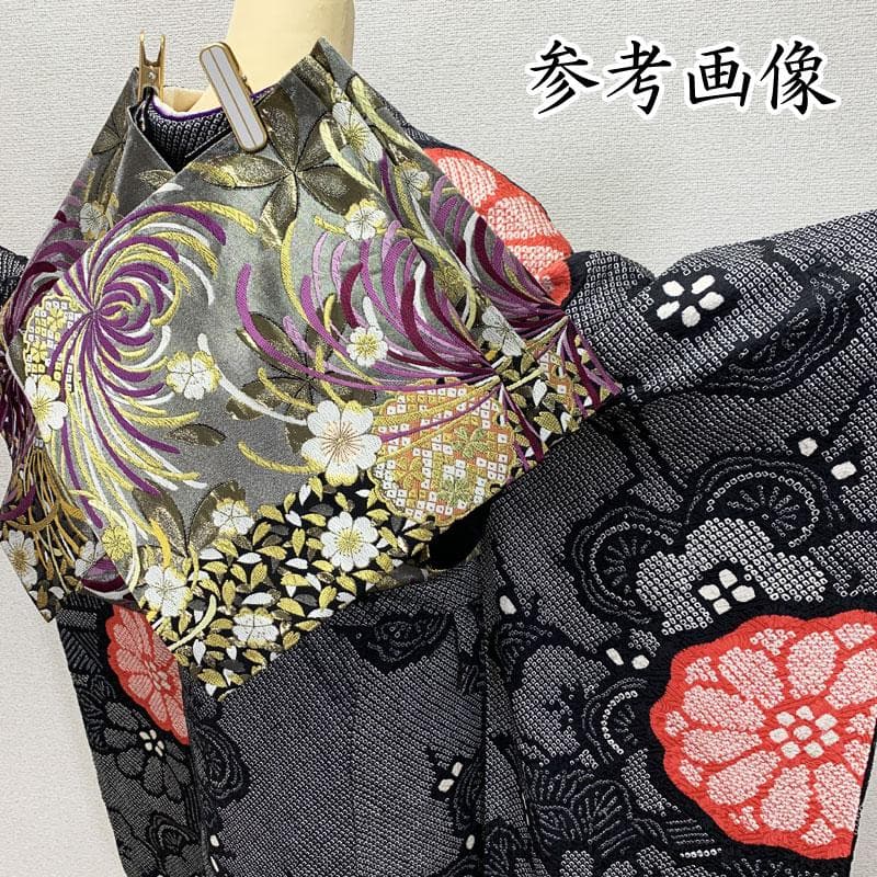 406z50.211y22.小物類☆振袖 総絞り 黒 成人式 結婚式 十三参り