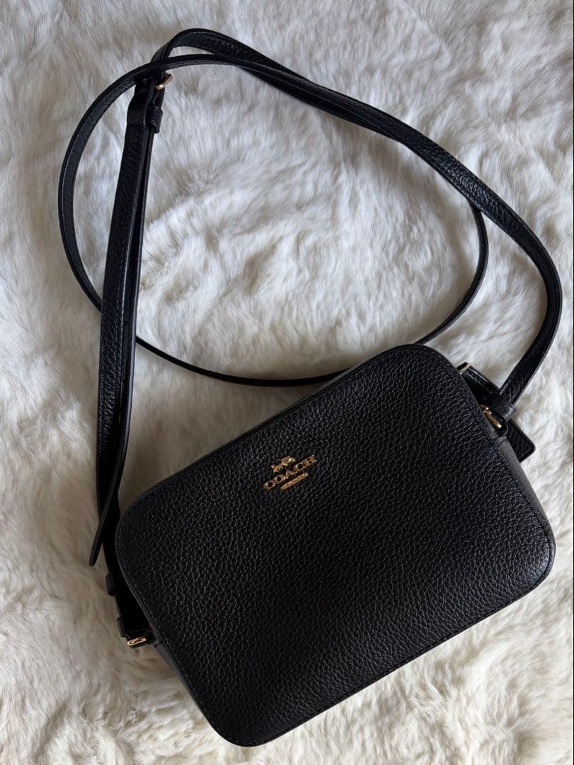 COACH コーチ ブラック レザー カメラバッグ ショルダー 革 バッグ