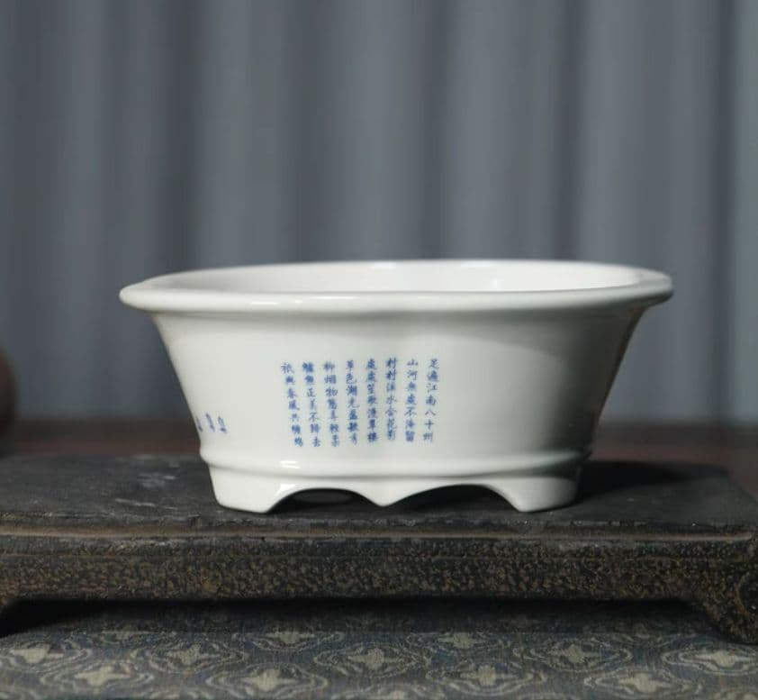 盆栽鉢 青花磁鉢 山野草鉢 多肉植物 植木鉢 小品大品盆栽鉢 陶器鉢置物