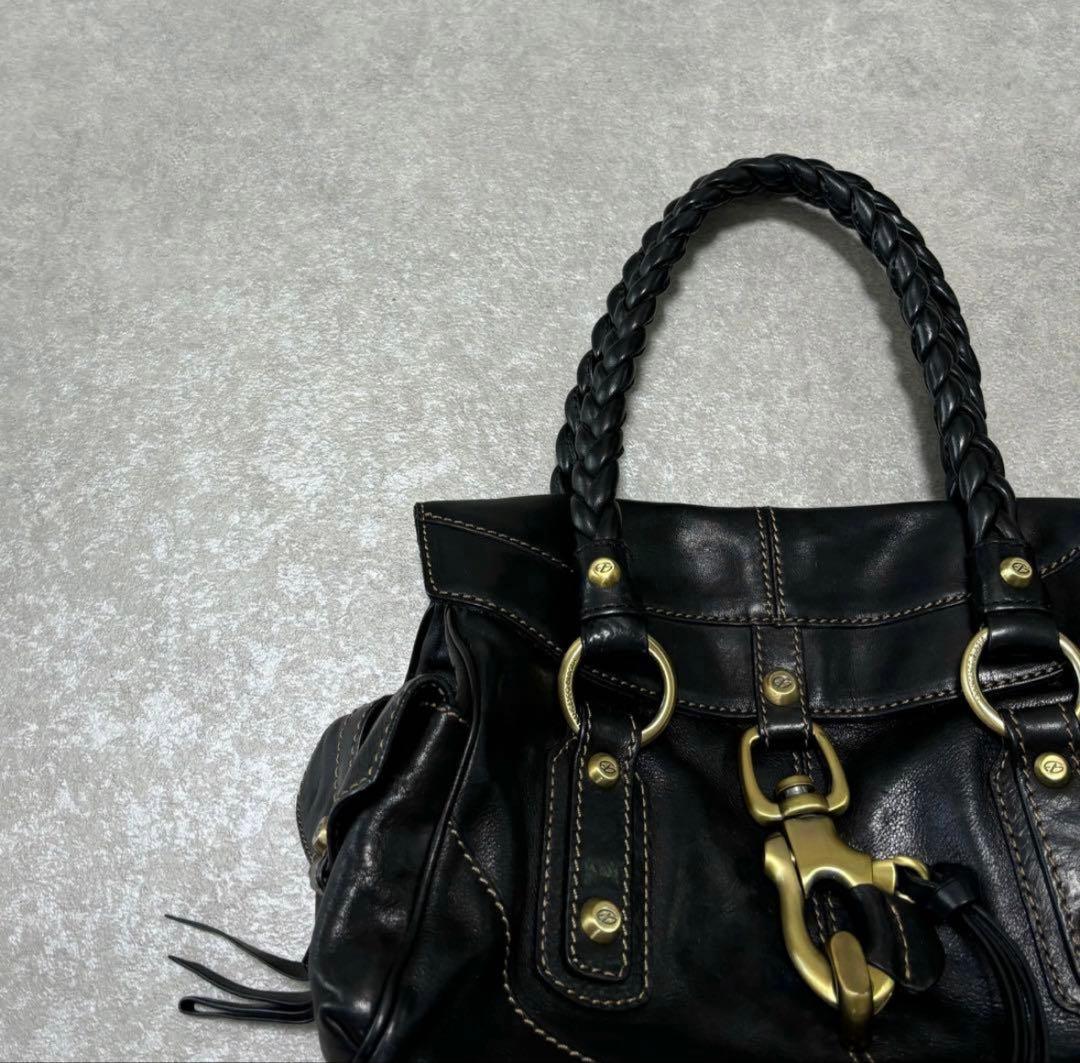 バッグ lether gimmick mini boston bag black y2k