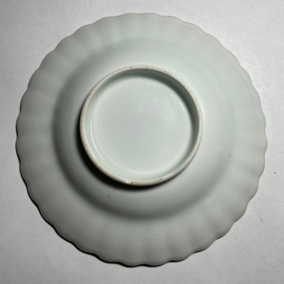 ◆染付菊形輪花皿5枚 花文 中皿 旧家蔵出し品 美品 江戸幕末期〜明治初期◆