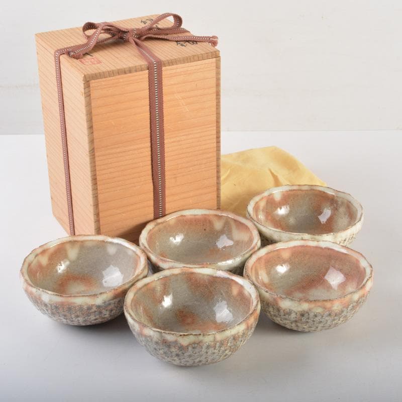 和食器　天翔窯　高橋佐門作　花文　小鉢　五客　共箱　C　6509