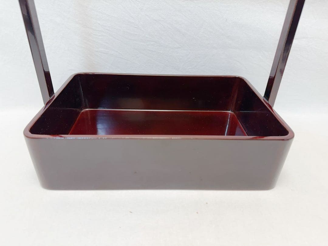 未使用 茶道具 木製溜塗 手持ち 煙草盆 莨盆 元箱