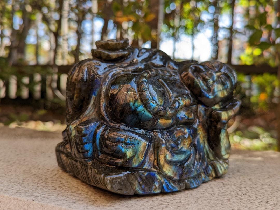 【期間限定特価】【商売運上昇】天然石ラブラドライト 大富豪クベラ神