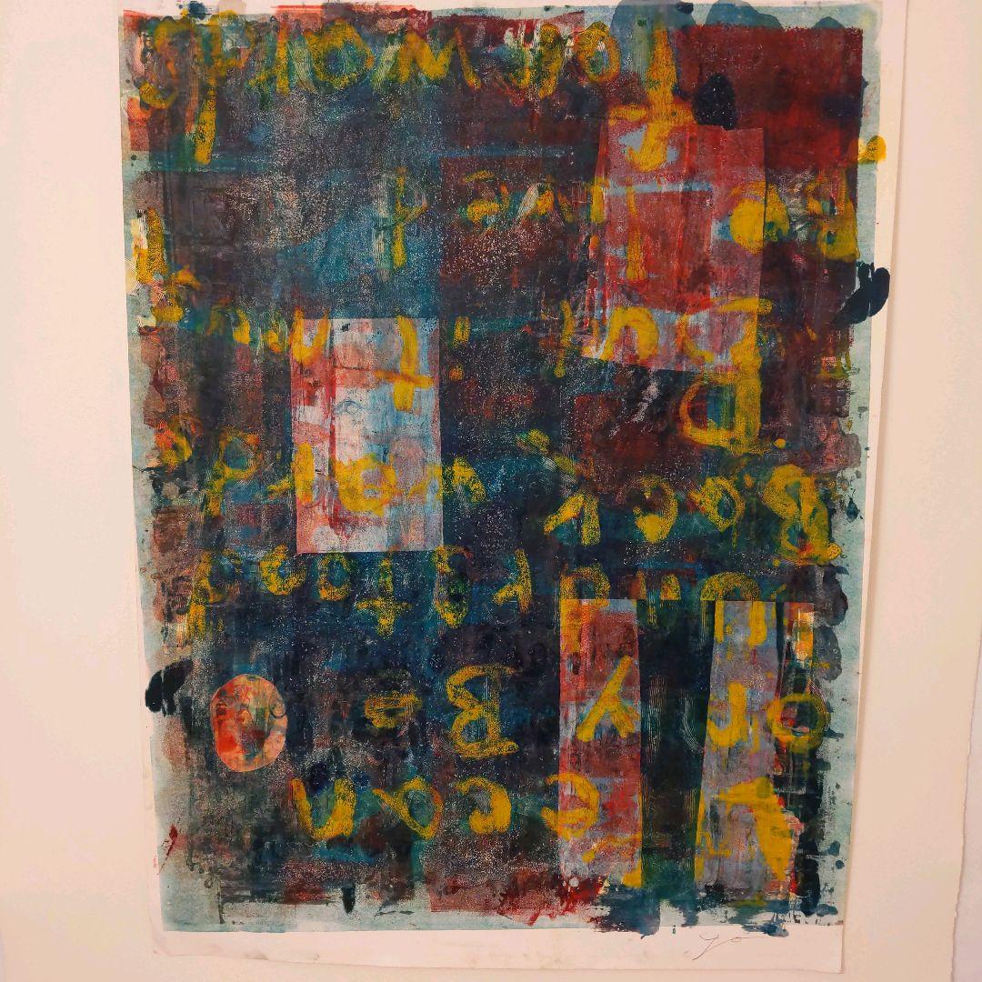 STREET Life 　ストリート・ライフ　　ペインティング　オイルインク　紙