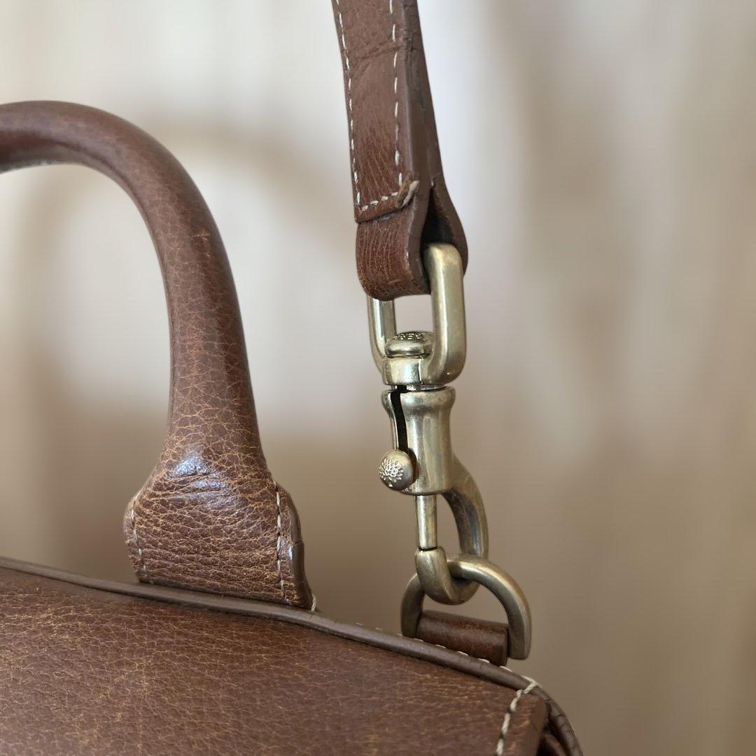 マルベリーmulberryブラウンレザーショルダーバッグドロシー