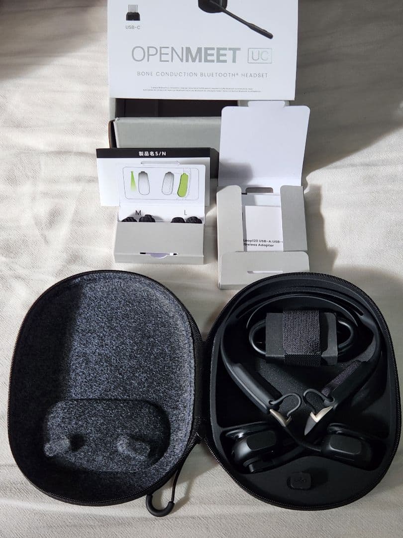 Shokz OpenMeet UC ワイヤレスヘッドセットUSB-Cアダプタ付き