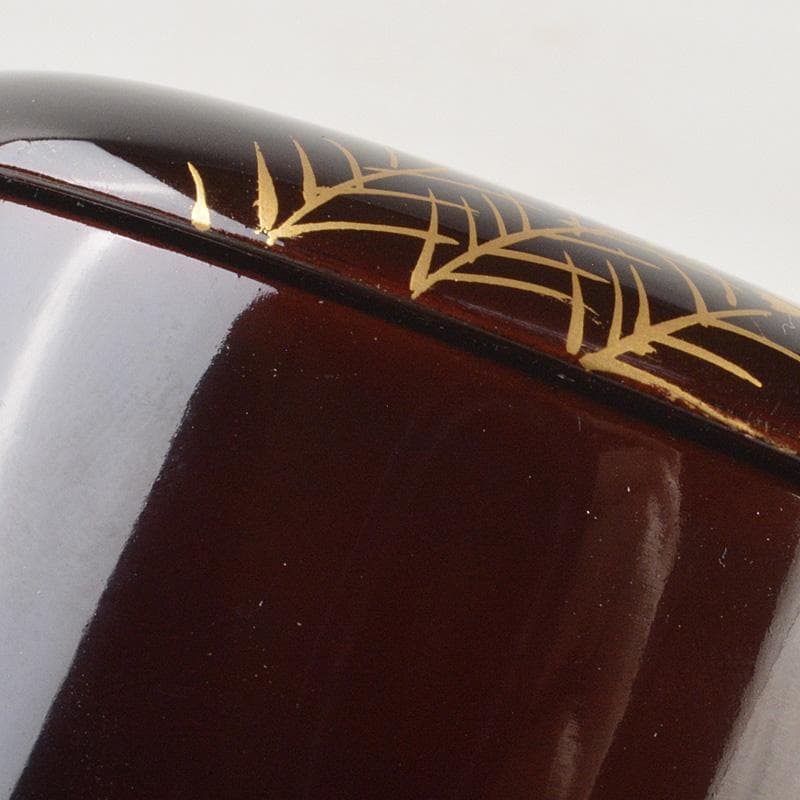 茶道具　塗師　千穂造　井伊大老好　撫子に鵜飼蒔絵　金林寺棗　共箱　V　6452