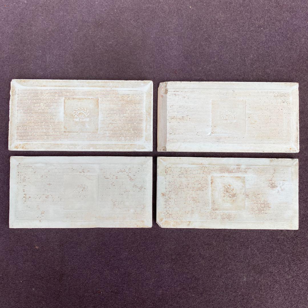 ハンドメイド日本製アンティークマジョリカタイル⑤４枚セット　プラナカンタイル