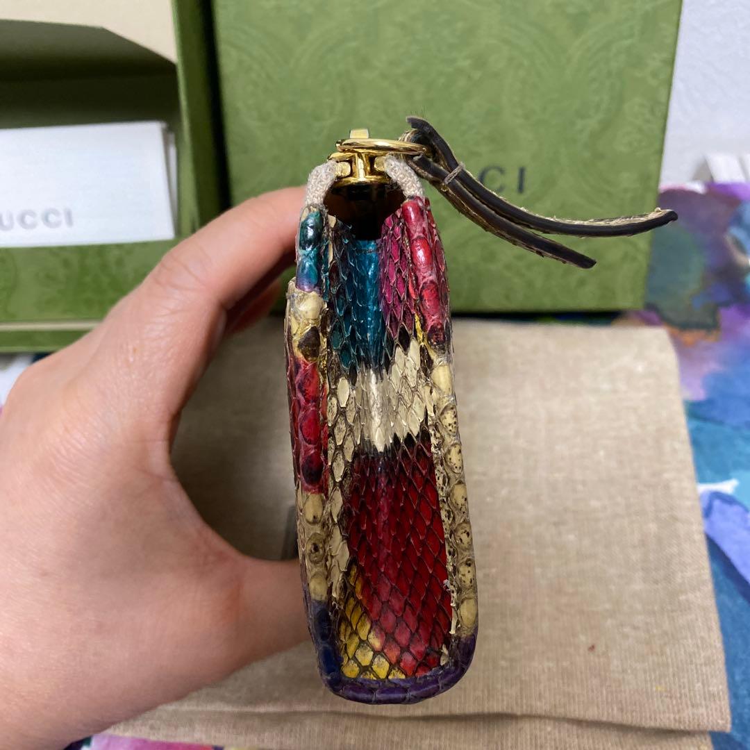 GUCCI パイソン　ミニ財布　L字ファスナー