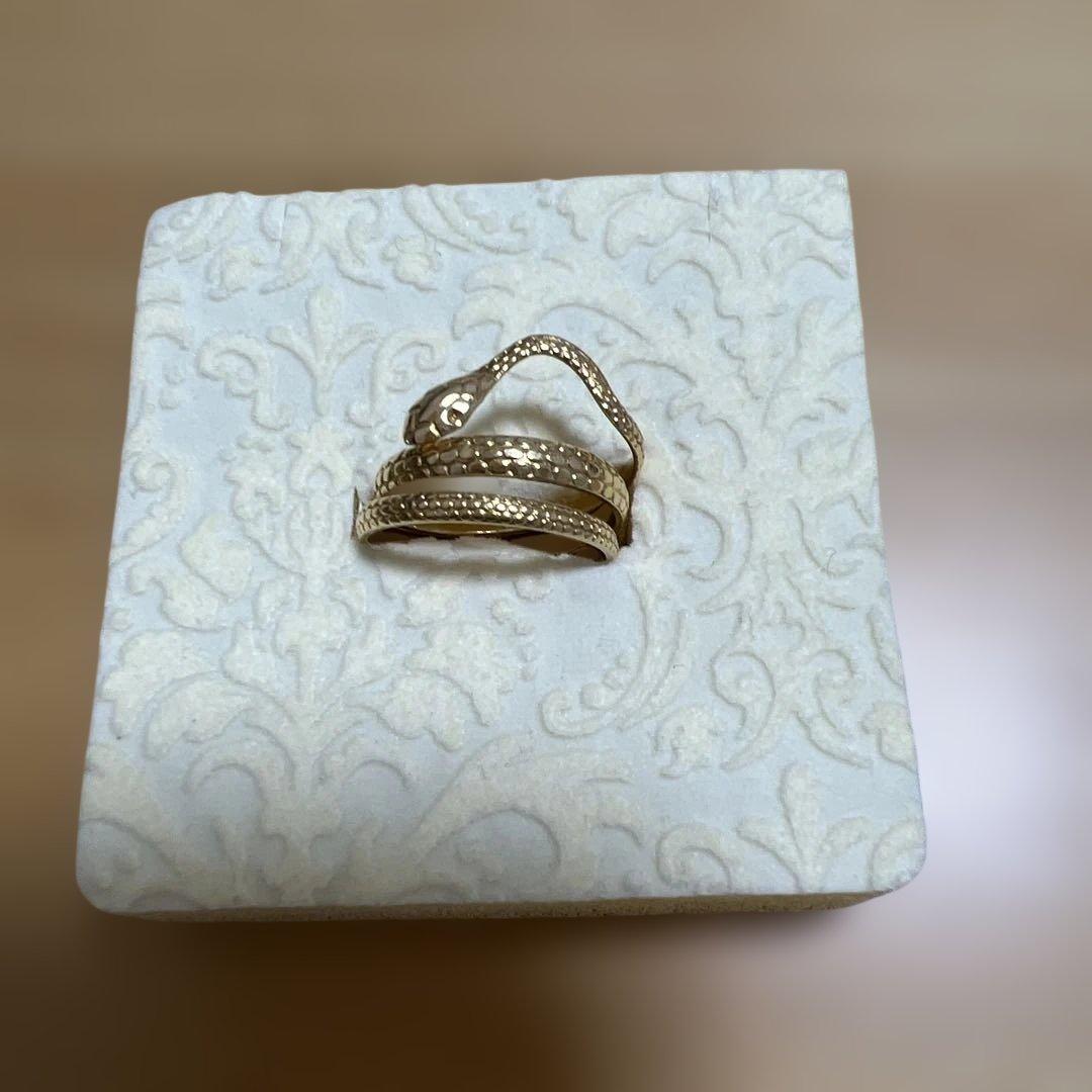 K18YG蛇ウェーブ型 リング