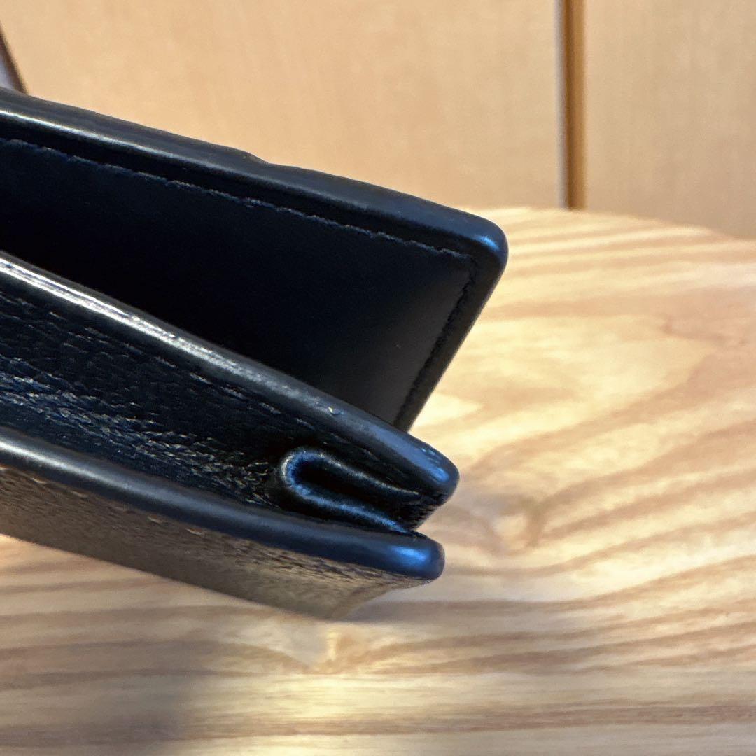 【未使用品】BURBERRY二つ折り財布 TBモノグラム ロゴ　ブラック　革