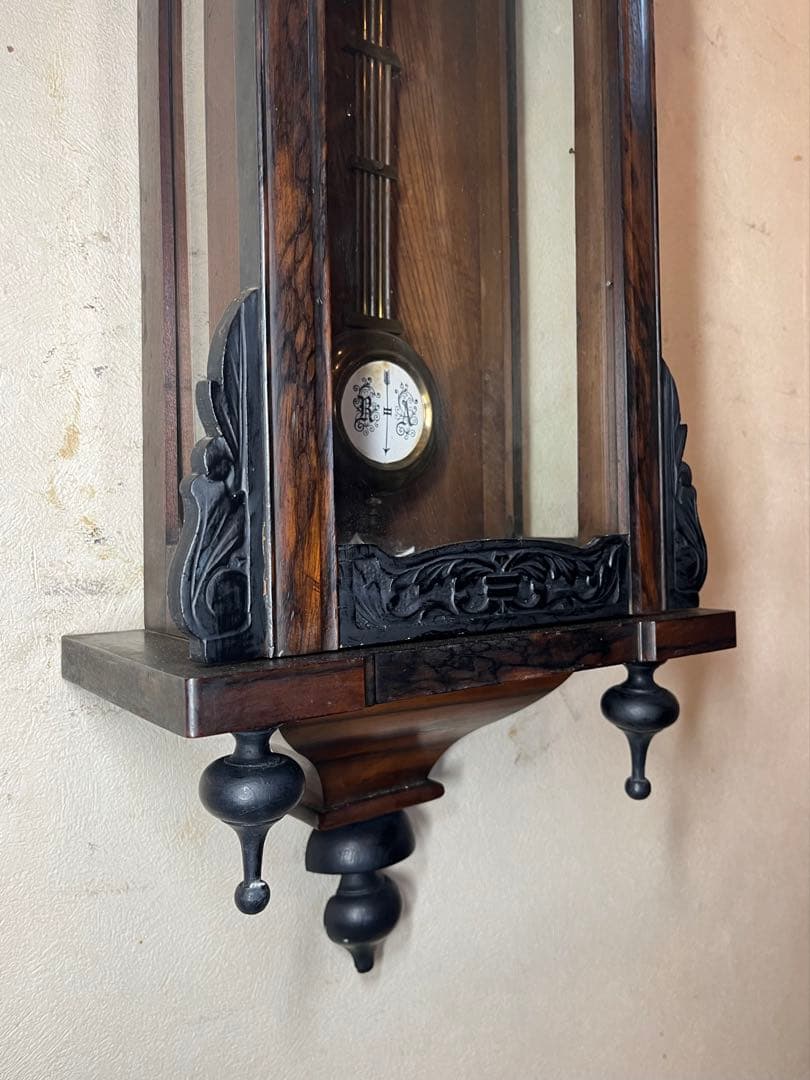 ユンハンス　黒柿　柱時計　古時計　振り子　レトロ　精工舎　ゼンマイ　アンティーク