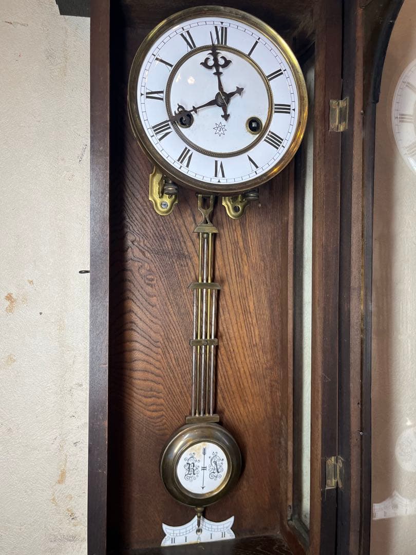 ユンハンス　黒柿　柱時計　古時計　振り子　レトロ　精工舎　ゼンマイ　アンティーク