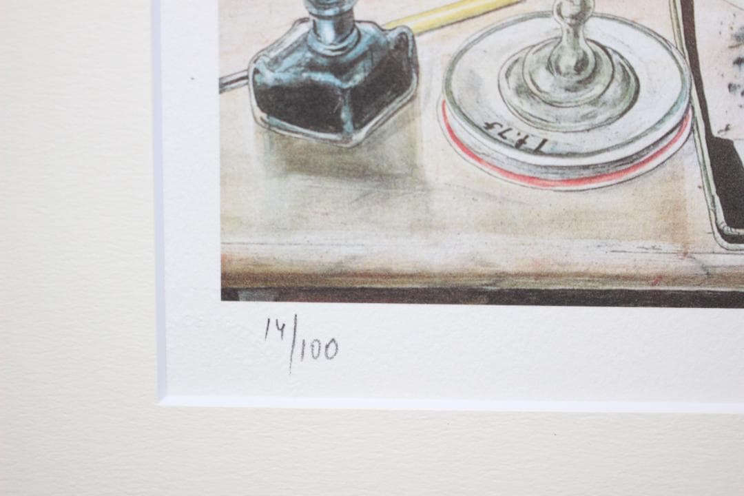 藤田嗣治 エスタンプリトグラフ「カフェ」100部限定 14/100