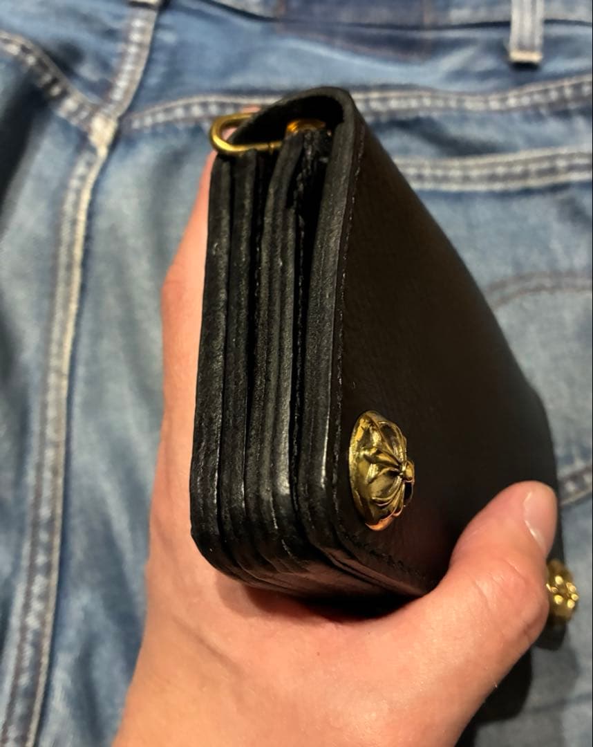 トラッカーウォレット　ミドル　イタリアンレザー　シュリンク　クロスボール