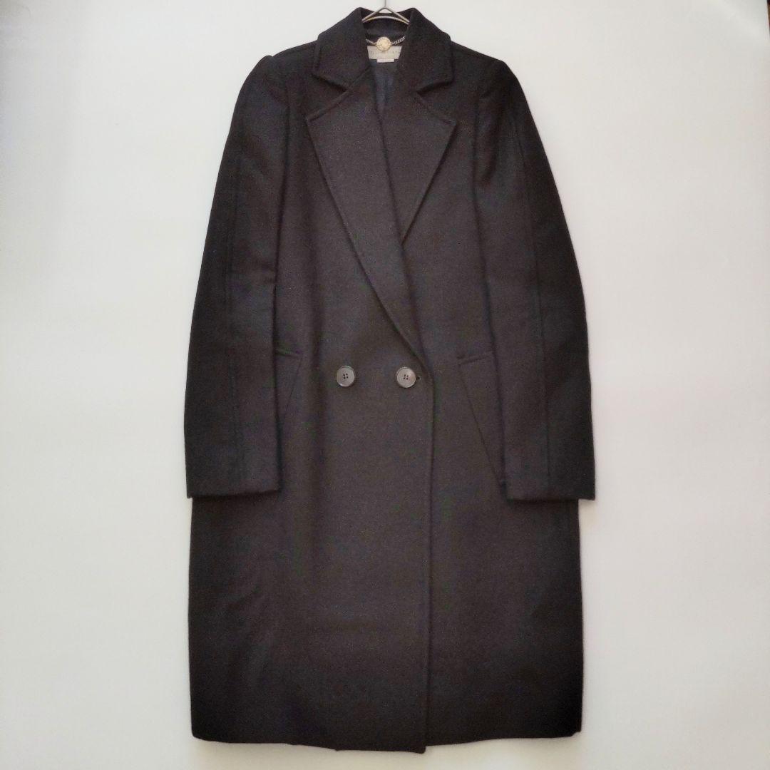 美品 ステラマッカートニー 定番 ダブル チェスターコート ブラック 38
