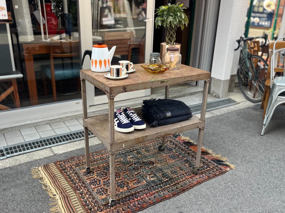 1960s☆USA製／ヴィンテージ／スチールワゴン／キャスターワゴン／アメカジ