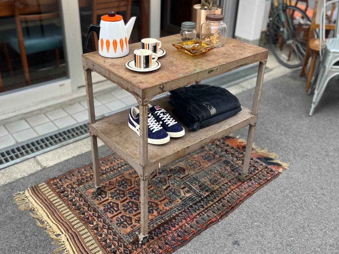 1960s☆USA製／ヴィンテージ／スチールワゴン／キャスターワゴン／アメカジ