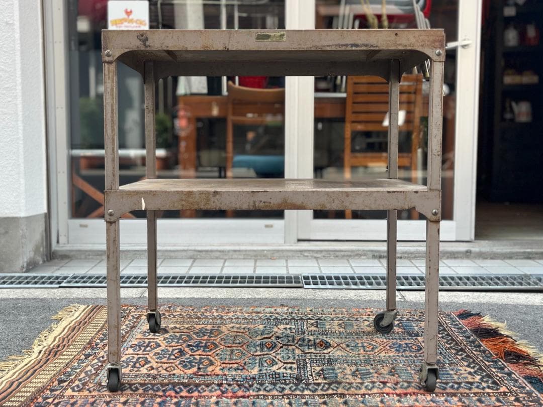 1960s☆USA製／ヴィンテージ／スチールワゴン／キャスターワゴン／アメカジ