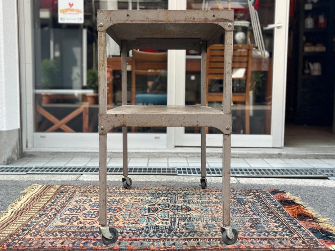 1960s☆USA製／ヴィンテージ／スチールワゴン／キャスターワゴン／アメカジ