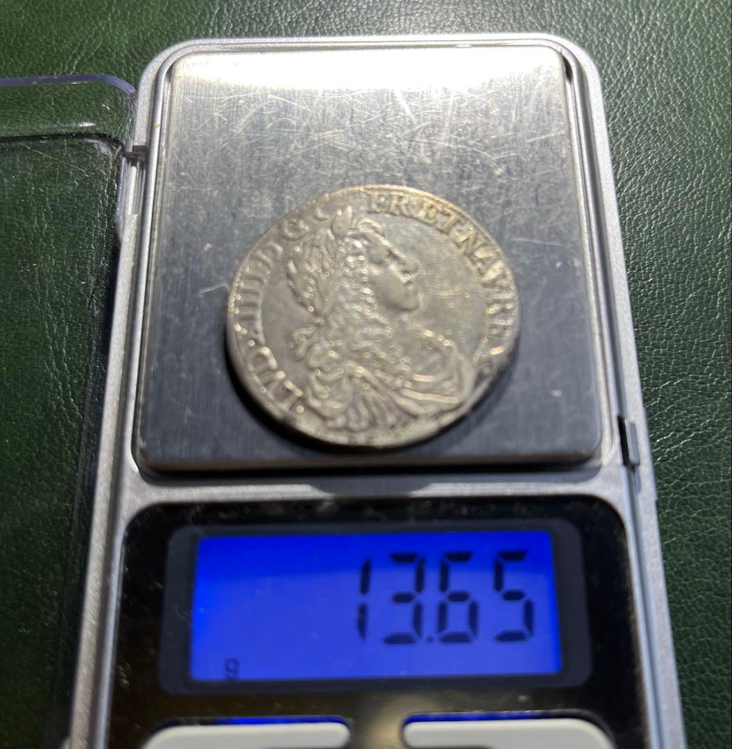 フランス　ルイ14世ハーフエキュ銀貨　1662年