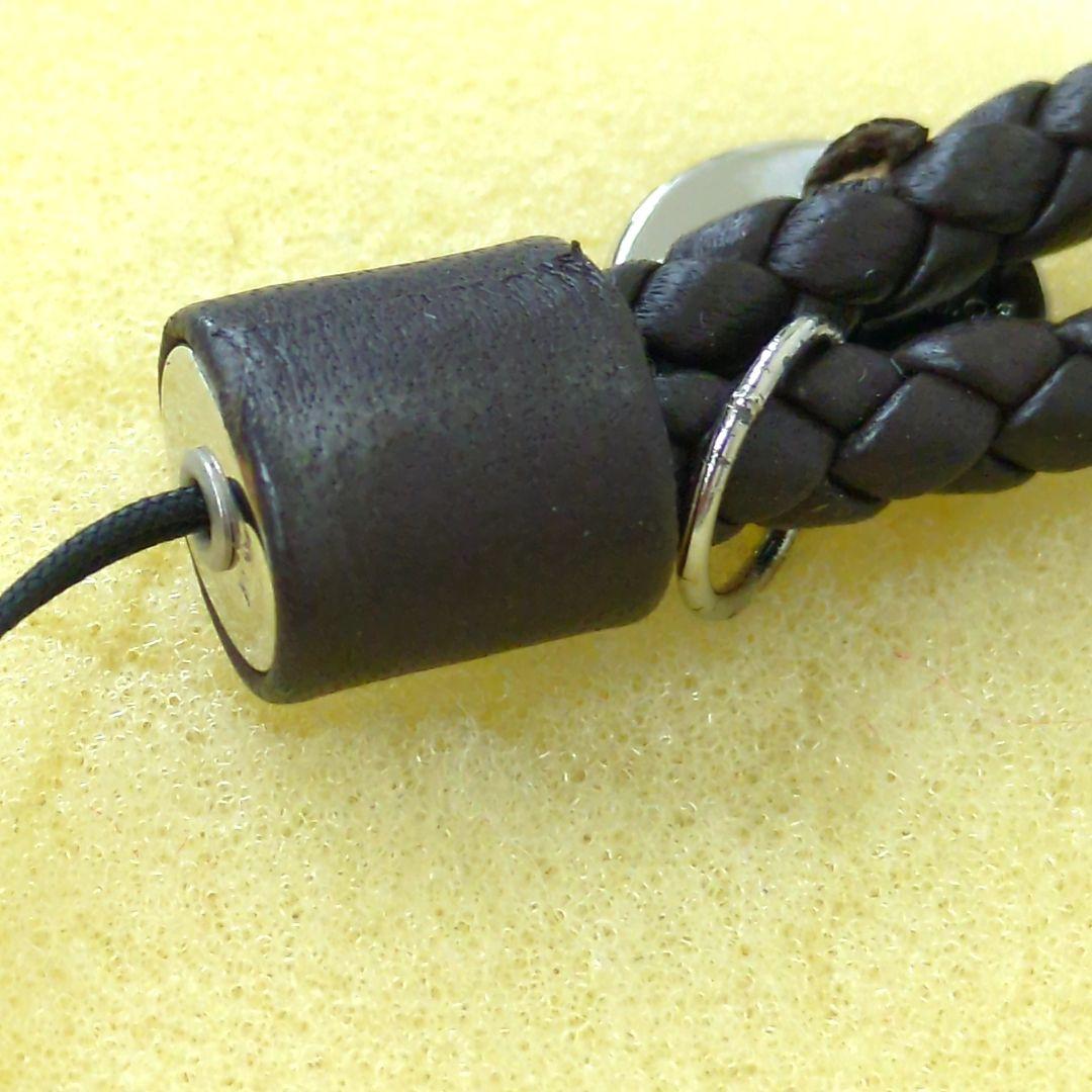 ボッテガヴェネタ レザー スマートフォンストラップ ブラウン シルバー925