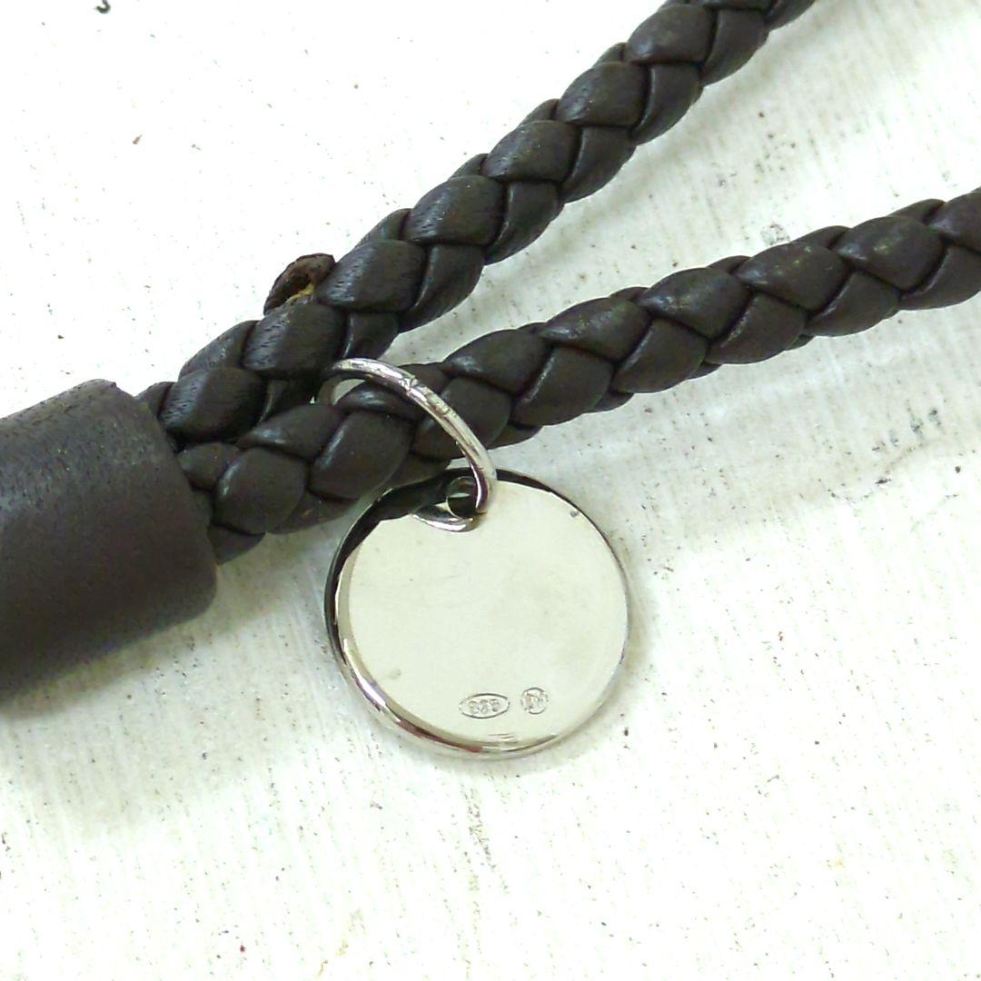 ボッテガヴェネタ レザー スマートフォンストラップ ブラウン シルバー925