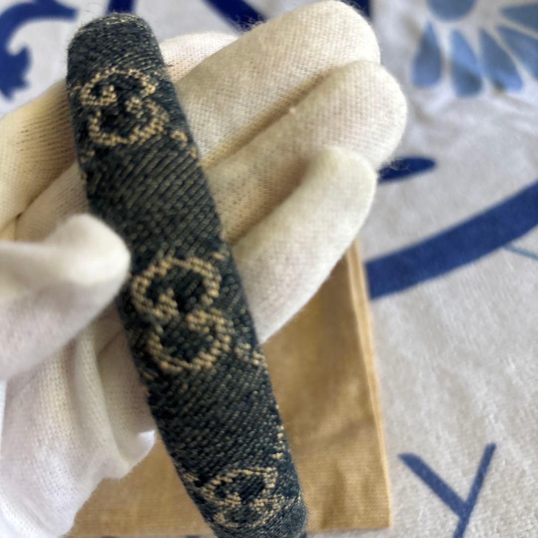GUCCI ダークブルー ヘアバンド 保存袋付き