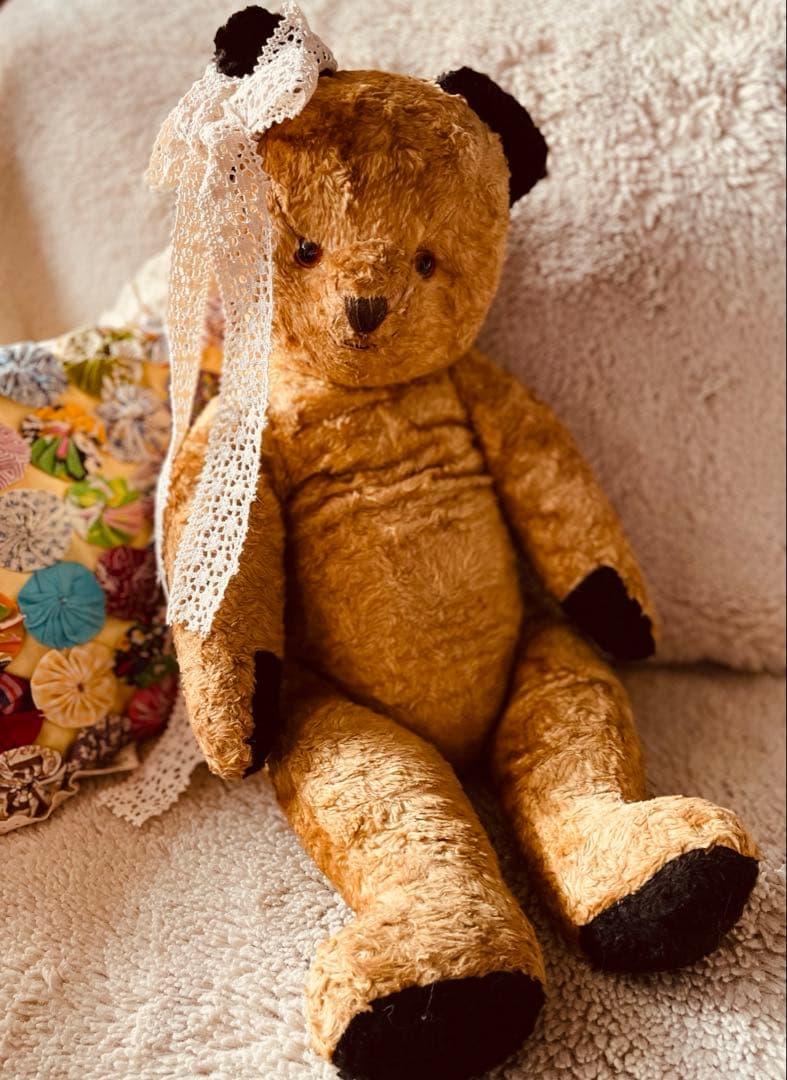 +..。*大きなスーティーベア　ヴィンテージ ベア　アンティークベア..。*゜+