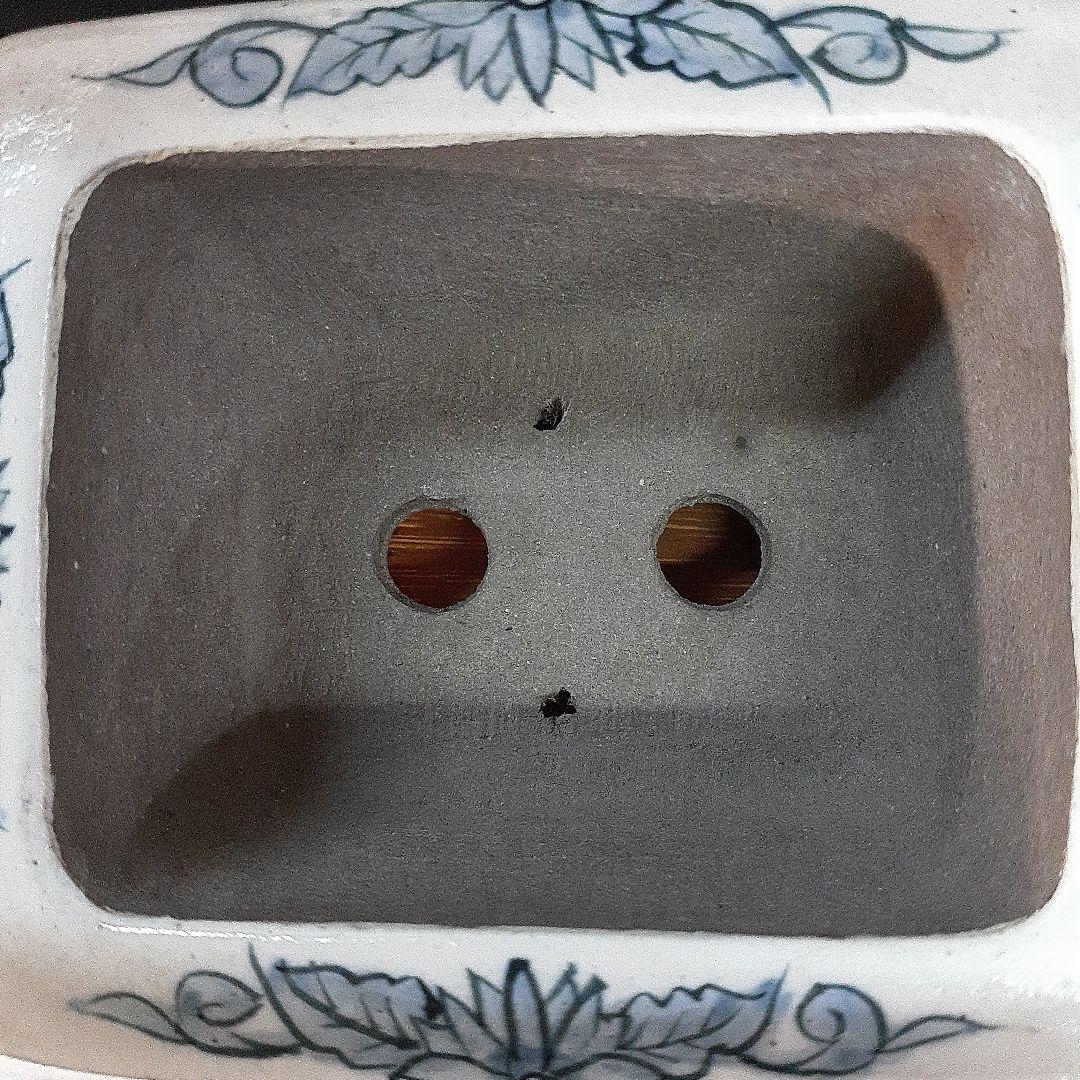 020.【 陶翠窯 】エン付長角３号盆栽鉢/植木鉢