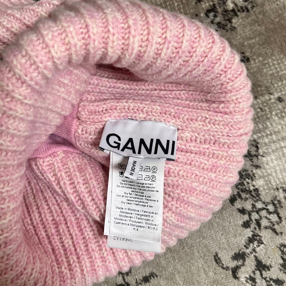GANNI ガニー　ピンク　ニット帽