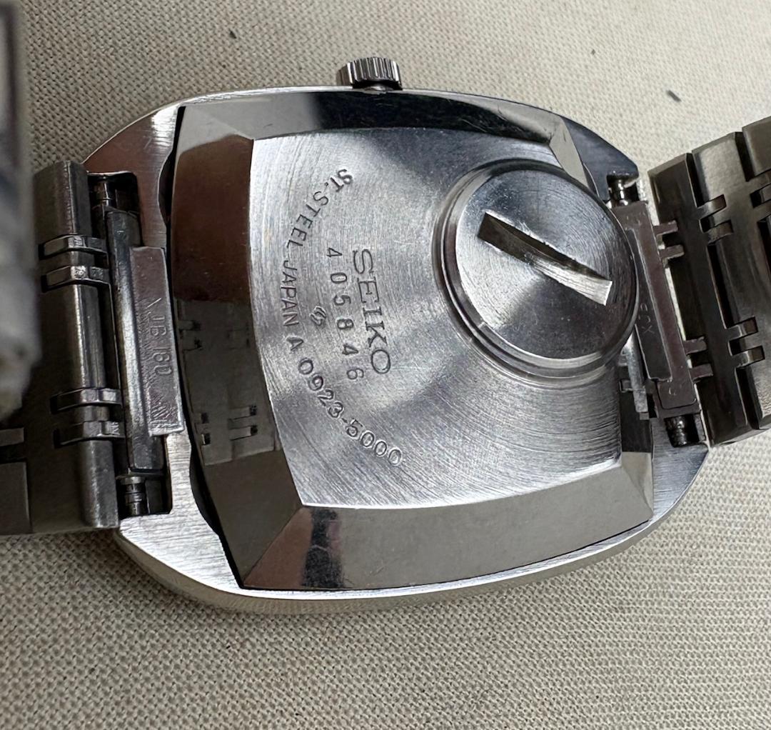 758/美品 稼働 74年 セイコー QZ オールド クオーツ 0923 タンク